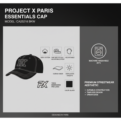Project X Paris Cappello Visiera Essentials CA25218 BKW Nero