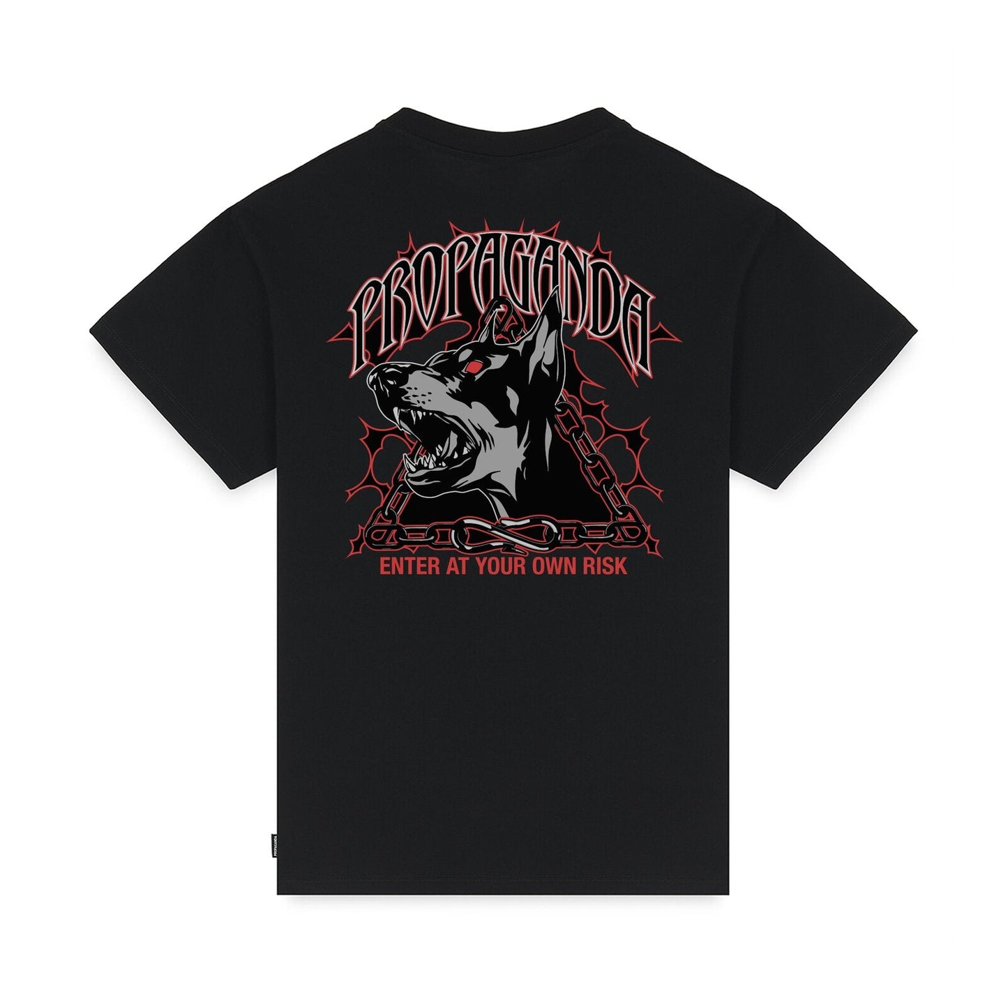 Propaganda 26SSPRTS687 T-Shirt Uomo Cotone Triangle Doberman Nero Made in Italy