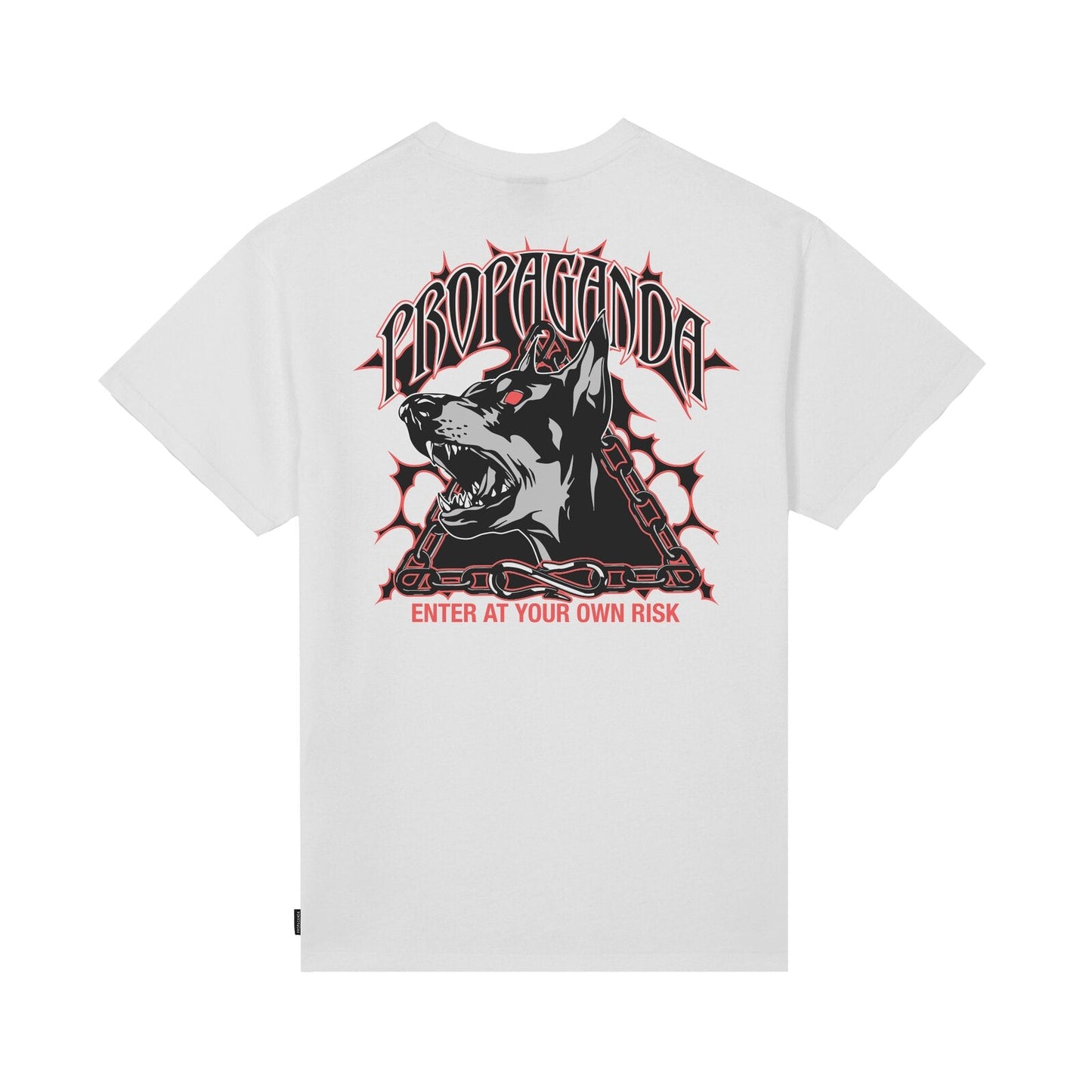 Propaganda 26SSPRTS690 T-Shirt Uomo Cotone Triangle Doberman Bianco Made in Italy