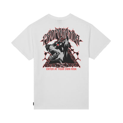 Propaganda 26SSPRTS690 T-Shirt Uomo Cotone Triangle Doberman Bianco Made in Italy