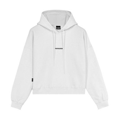 Propaganda felpa corta con cappuccio da donna Ribs Croptop 24FWPRFE943-02 bianco