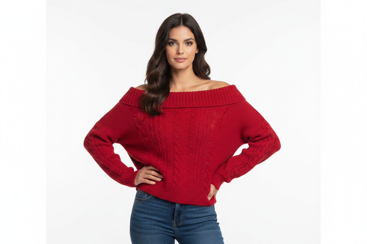 Maglione Donna Intrecciato Caldo Invernale Morbido ed Elegante
