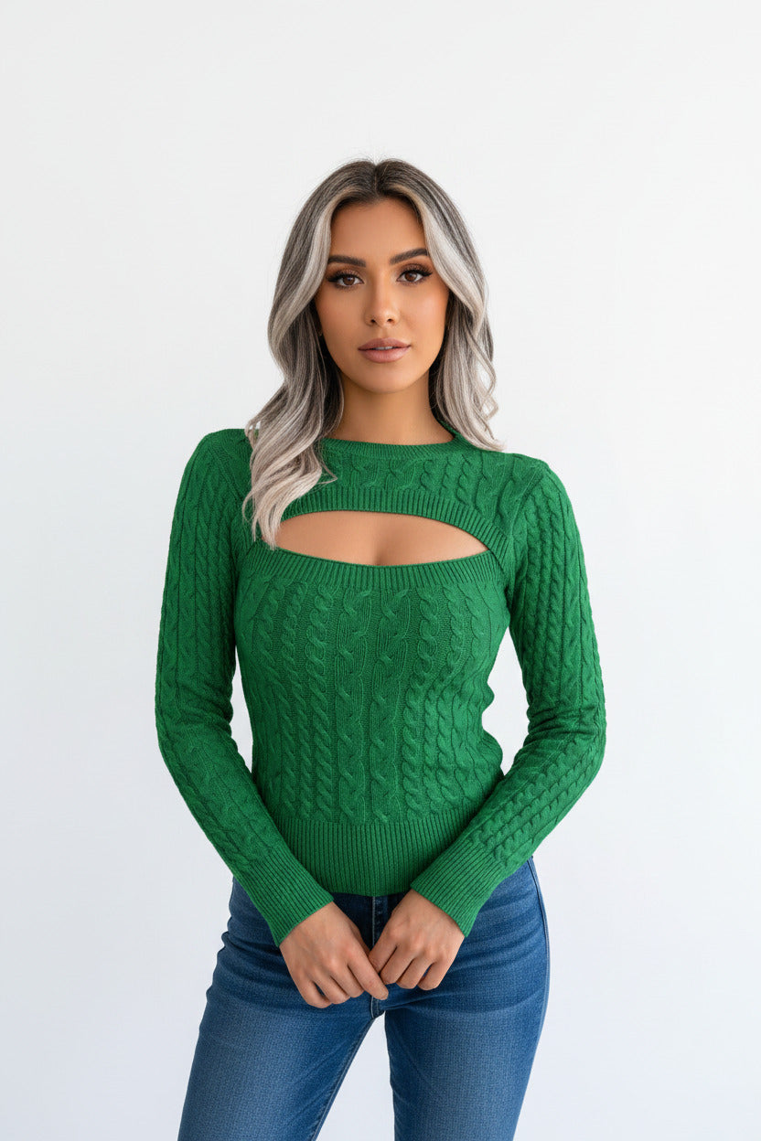 Maglione Donna Intrecciato Autunno Inverno Caldo ed Elegante