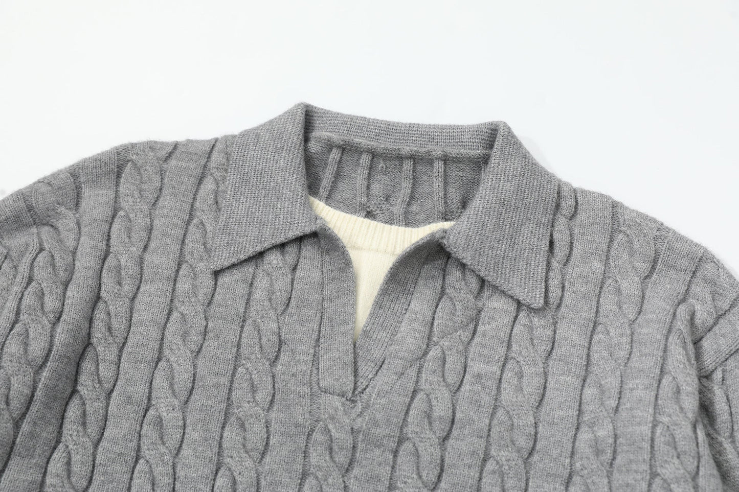 Maglione Vintage Uomo Intrecciato a Trecce – Pullover Retrò Invernale