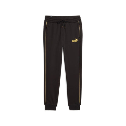 Puma Pantalone sportivo da uomo con polsino Ess+ Minimal Gold 680306 01 nero