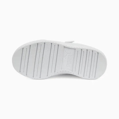 Puma scarpa sneakers da bambini con laccio elastico e velcro Caven 389307 01 bianco