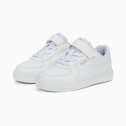 Puma scarpa sneakers da bambini con laccio elastico e velcro Caven 389307 01 bianco
