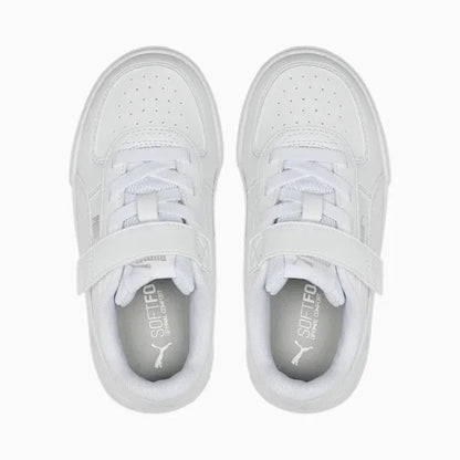 Puma scarpa sneakers da bambini con laccio elastico e velcro Caven 389307 01 bianco