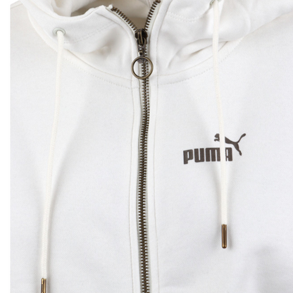 Puma Tuta sportiva da donna con cappuccio e cerniera intera Bronze bianco-nero