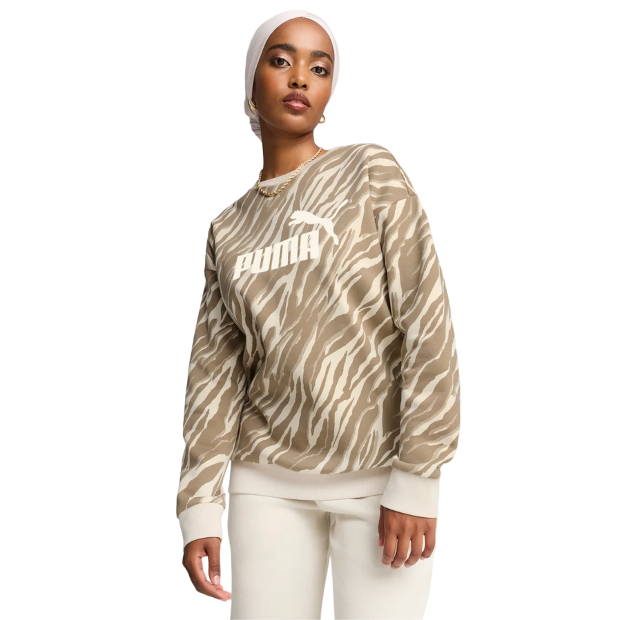 Puma Felpa Girocollo Donna Animalier 681491-87 Beige
