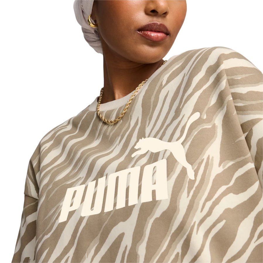 Puma Felpa Girocollo Donna Animalier 681491-87 Beige