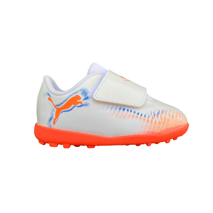 Puma Scarpa calcetto bimbo Future 8 Play V TT 108631-01 bianco-arancio