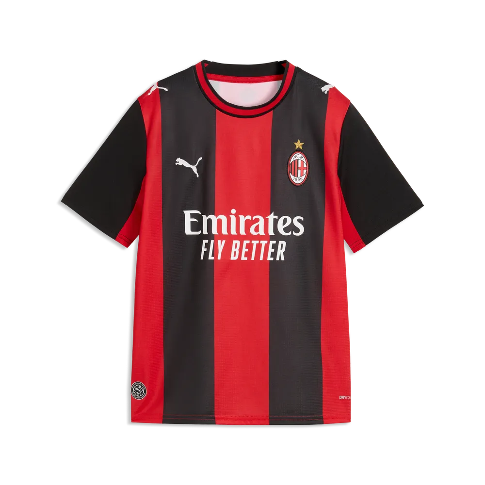 Puma Maglia Calcio AC Milan Home Jersey Replica Junior Rosso Nero - 784124-01
