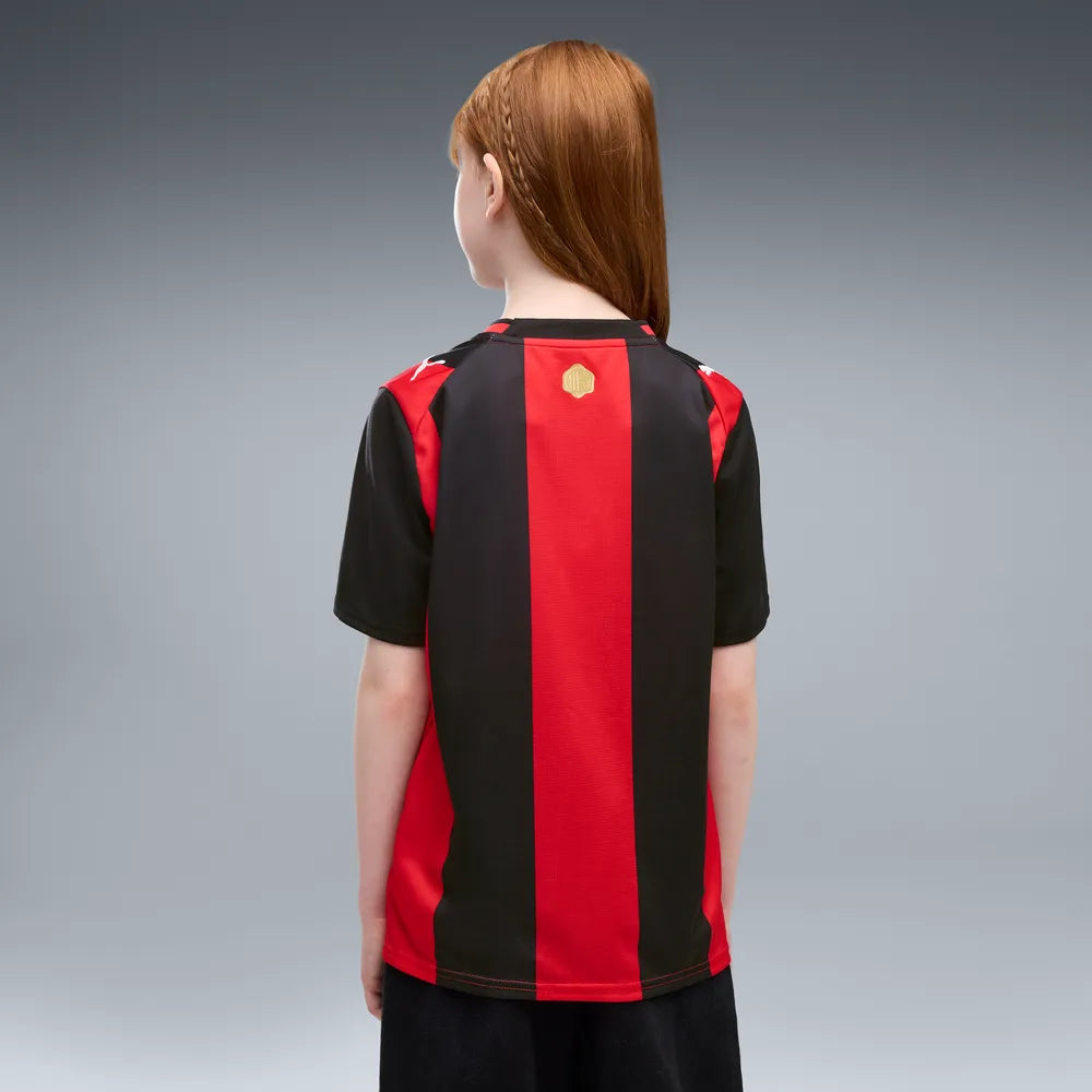Puma Maglia Calcio AC Milan Home Jersey Replica Junior Rosso Nero - 784124-01