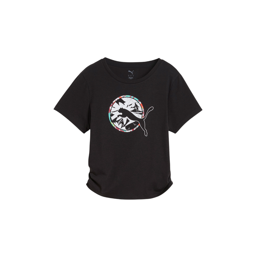 Puma T-Shirt Donna 526868-01 TROPICAL AOP FASHION Nero Design Esclusivo
