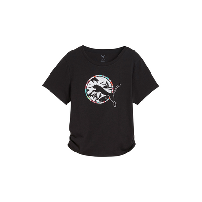 Puma T-Shirt Donna 526868-01 TROPICAL AOP FASHION Nero Design Esclusivo