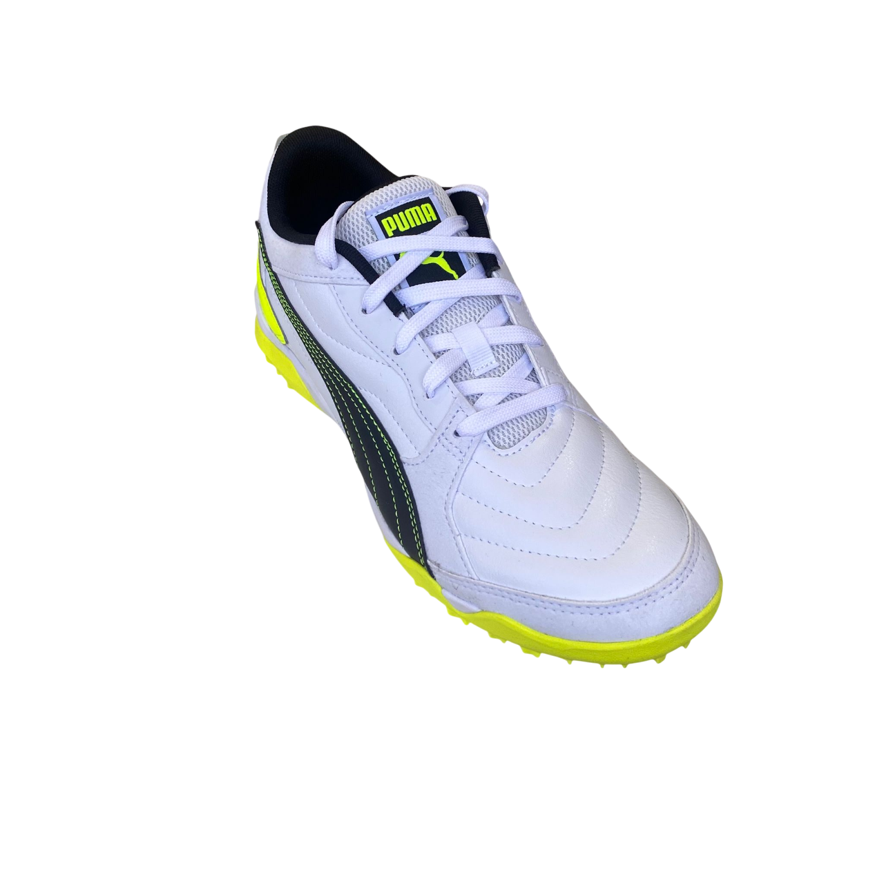 Puma Pressing IV TT 107860-04 Scarpe Calcetto Uomo Bianco Nero Giallo