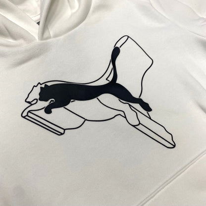 Puma felpa con cappuccio da ragazzi Logo Cat 683809-02 bianco