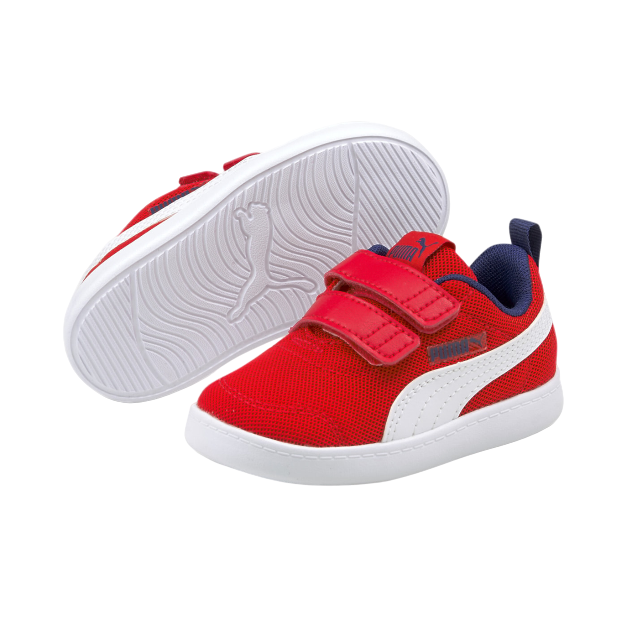 Puma Scarpa Ginnastica Bambino Rosso Bianco Courtflex v2 Mesh V Inf - 371759 06