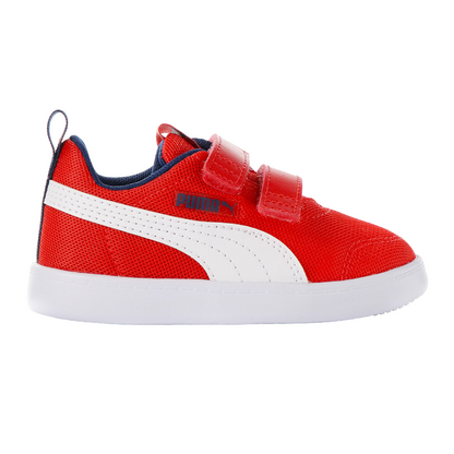 Puma Scarpa Ginnastica Bambino Rosso Bianco Courtflex v2 Mesh V Inf - 371759 06