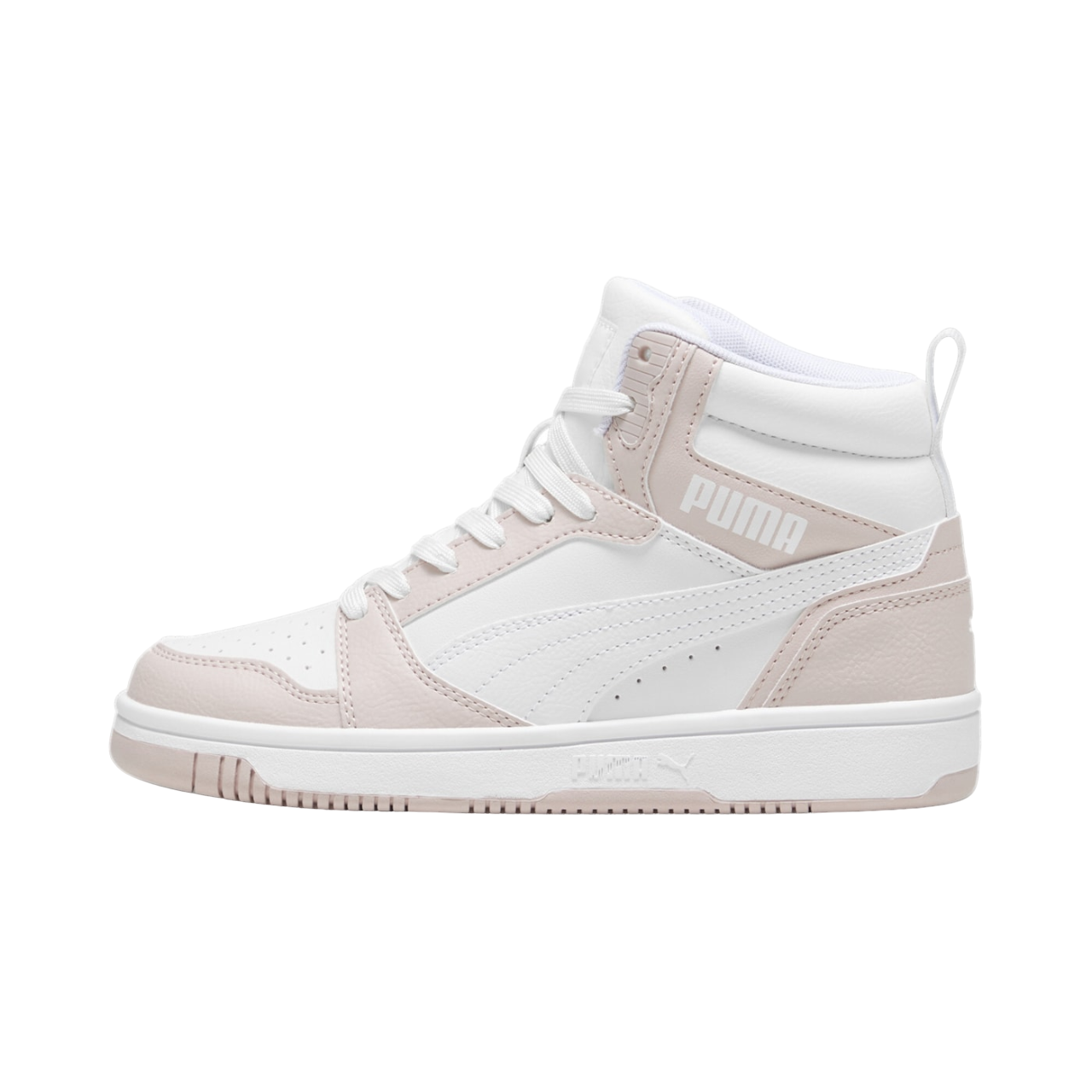 Puma scarpa sneakers alta da ragazza Rebound V6 393831-20 malva-bianco