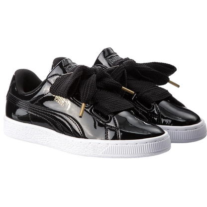 Puma Women's Sneakers Basket Heart Patent 363073 01 Black
