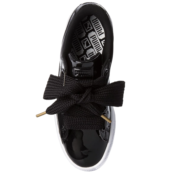 Puma Women's Sneakers Basket Heart Patent 363073 01 Black