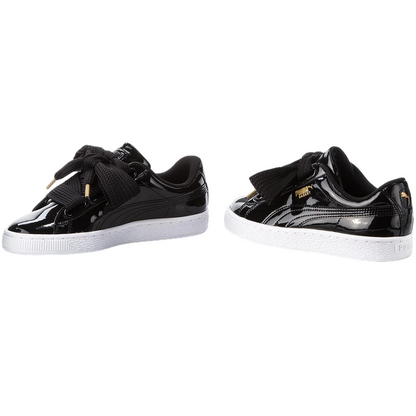 Puma Women's Sneakers Basket Heart Patent 363073 01 Black