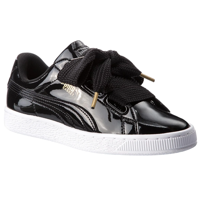 Puma Women's Sneakers Basket Heart Patent 363073 01 Black