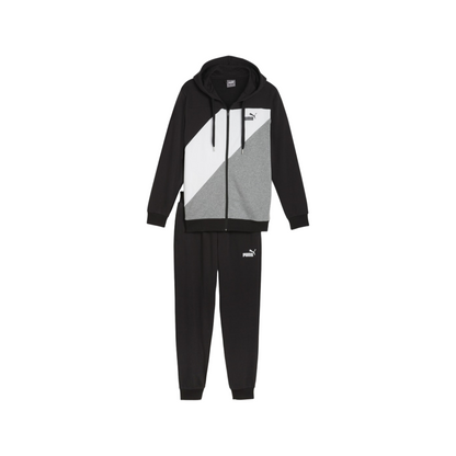 Puma tuta sportiva da uomo con cappuccio 679730-01 nero-bianco