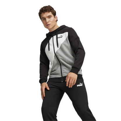 Puma tuta sportiva da uomo con cappuccio 679730-01 nero-bianco