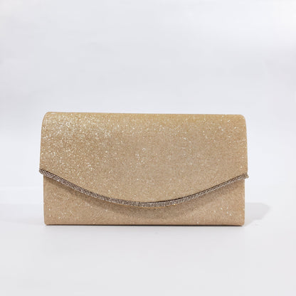 Women's Style Bags - Gold Rhinestone Envelope Clutch