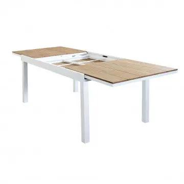 Tavolo allungabile Cayman in Alluminio con Piano in Polywood color Teak