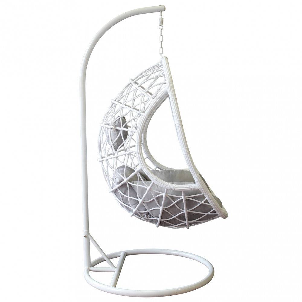 Dondolo Capraia - Wicker e Metallo Colore Bianco 195x93x122cm