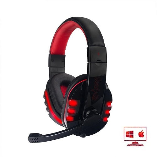 GAMING-HEADSET MIKROFON KOPFHÖRER PC COMPUTER CHAT WINDOWS - bs401