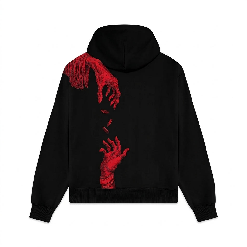 Dolly Noire Felpa con cappuccio e cerniera da uomo Corruption SW1302-GZ-01 nero
