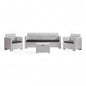 Nebraska Lounge Set - White Polypropylene - Sofa, Armchair, Table