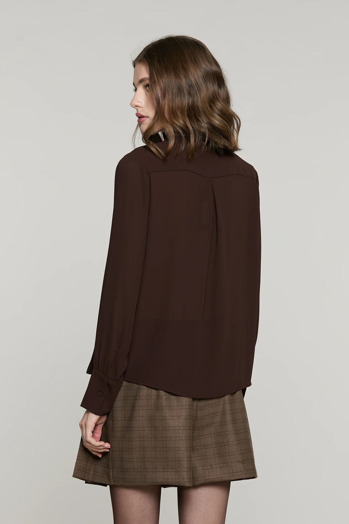 Relish Camicia ADERO manica lunga con tasche più applicazione paillettes RDA2603009009 cioccolato