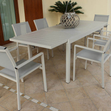Ausziehbarer Aluminiumtisch Formentera 160/240 x 90