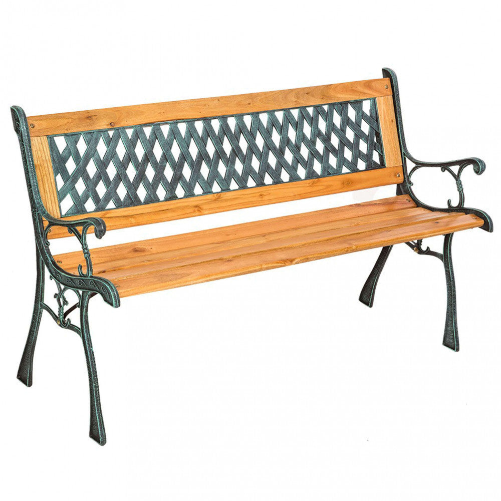 Panca in legno e ghisa Ginevra - Dimensioni: cm 126 x 53 x 73 h