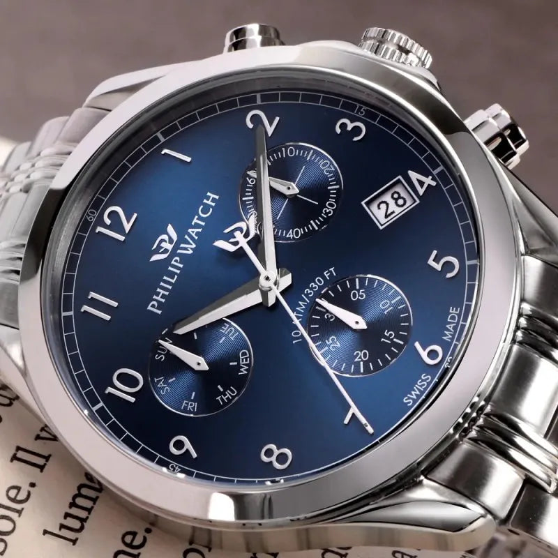 Philip Watch Blaze Quarzkronograph R827 blau