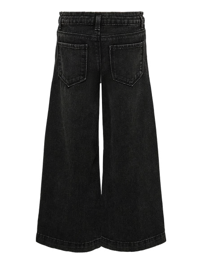 Only KOGCOMET Wide Leg Fit Jeans 15264770 – Jeans Ragazza Nero Gamba Larga 6-14 Anni