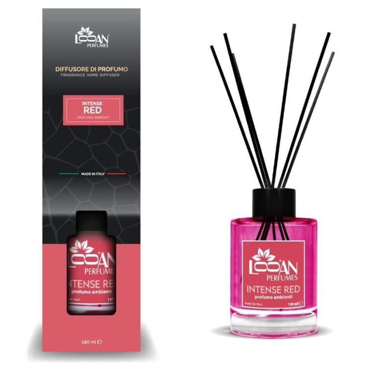 Looan Raumduft Diffuser mit Stäbchen 140ml Hausduft Intense Red