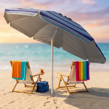 Ombrellone spiaggia poliestere UV protezione 200cm diametro 32mm