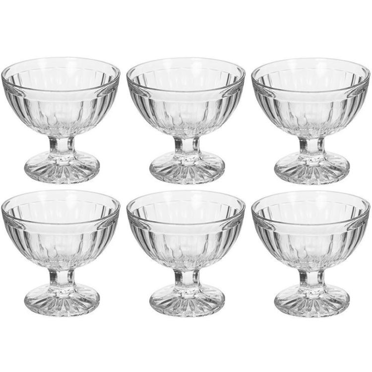 Set 6Pz Coppette Gelato In Vetro Roma 6 Pezzi Bicchieri Da 180Ml Coppa Dessert