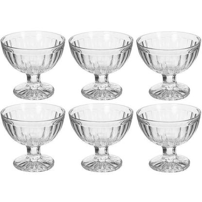 Set 6Pz Coppette Gelato In Vetro Roma 6 Pezzi Bicchieri Da 180Ml Coppa Dessert