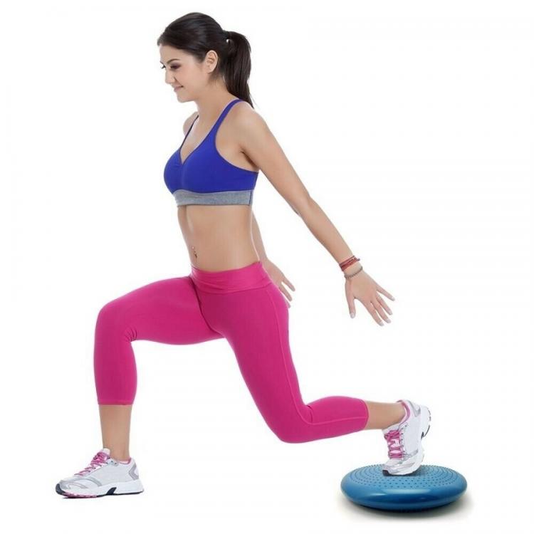 AUFBLASBARES GLEICHGEWICHTSKISSEN BALANCE PROPRIOZEPTIVE SCHEIBE YOGA PILATES | SCHWARZ