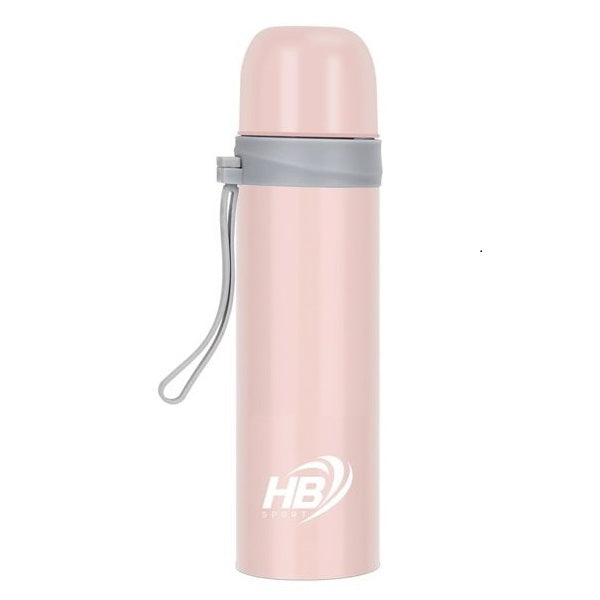 Hb Edelstahl-Isolierflasche 500 ml (12/24 Std.) mit Klickverschluss | Rosa