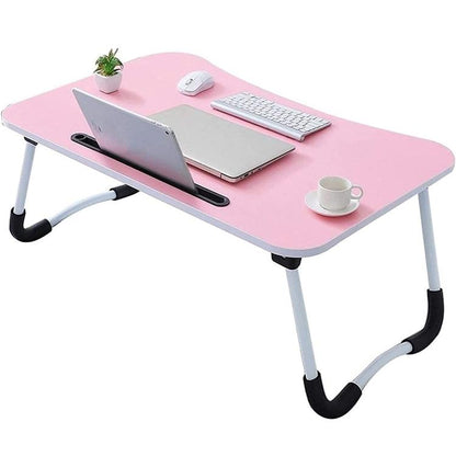Faltbarer Betttisch Tablett Frühstück Lese- und Schreibtisch Laptop-Tisch Holz Rosa