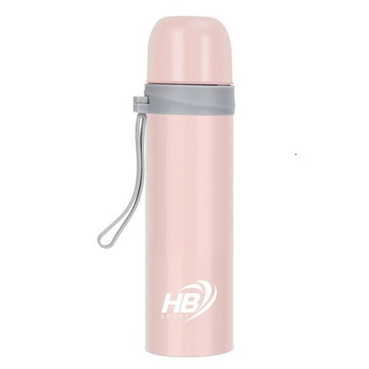 Hb Edelstahl-Isolierflasche 500 ml (12/24 Std.) mit Klickverschluss | Rosa